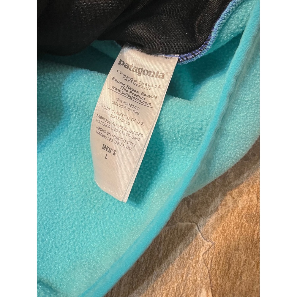 Patagonia Synchilla Fleece Vest Mens Large Blue Teal Colorblock Full Zip 25500 - Picture 5 of 8